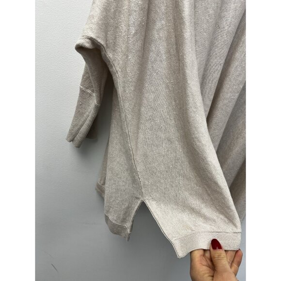 Garnet Hill Linen Sweater Oversized V Neck Boxy Dolman Sleeve Lagenlook Sz L - Picture 9 of 12